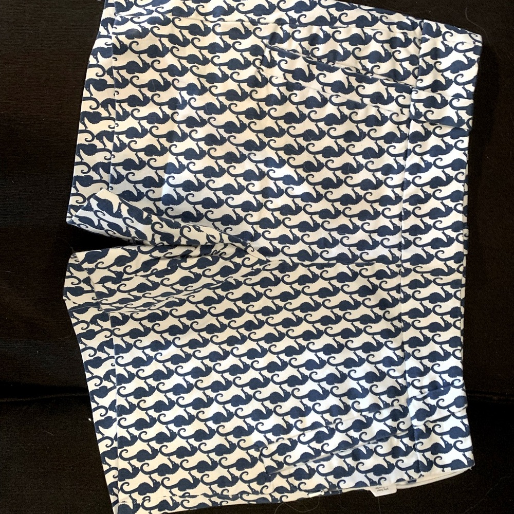Blue and white seahorse J Crew shorts